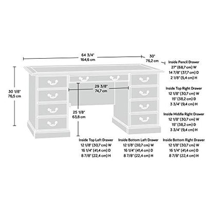 Sauder Heritage Hill Executive Desk, Classic Cherry Finish - WoodArtSupply