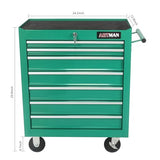 Rolling Tool Chest with 7-Drawer Tool Box,Multifunctional Tool Cart on Wheels,Tool Storage Organizer Cabinets with Key Locking for Garage, Warehouse, PULLAFUN