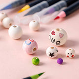 ZOENHOU 400 PCS 25mm Wooden Beads, Natural Round Solid Wood Beads for Crafts Making DIY Handmade Jewelry Bracelet Garland Hair Home Decoration ZOENHOU