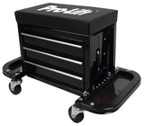 Pro-Lift Mechanic Roller Seat with Tool Box - 3-Drawer Rolling Tool Chest Stool with Padded Seat Cushion for Garage Creeper – 400 Lbs Capacity Pro-LifT