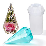 ResinWorld 2 Pack Tea Light Candle Holder Mold + Faceted Ring Cone Resin Mold Silicone, Diamond Shaped Ring Holder Molds for Resin Casting ResinWorld