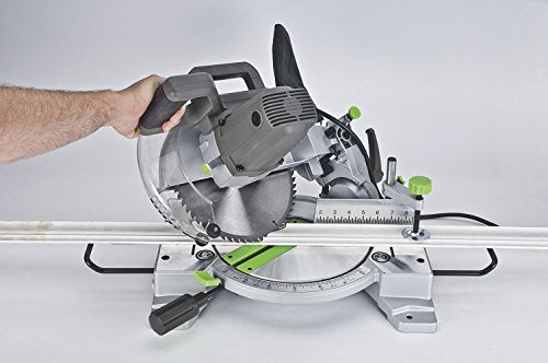 Genesis GMS1015LC 15-Amp 10-Inch Compound Miter Saw with Laser Guide and 9 Positive Miter Stops , Gray