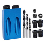 Pocket Hole Jig, 15 Degree Dowel Drill Joinery Kit, 6/8/10mm Drive Adapter for Woodworking Angle Drilling Holes, Carpenters Wood Woodwork Guides YuanhuaRongsheng