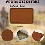 20 Pcs Rectangle Leatherette Hat Patches with Adhesive, Rustic Leatherette Custom Patches Faux Blank Leather Patches for Hats, Custom Fabric Repair HINGTAI