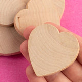 Factory Direct Craft Pack of 24 Unfinished Wood Heart Cutouts - 2" W x 2" H x 1/4" Thick Wooden Heart Shapes for DIY Craft Projects Factory Direct Craft
