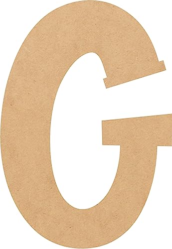 Wooden Letter Blank DIY 5 Inch G Wall Hanging Art, Unfinished Wood Letter Tall Kids Craft, Lemon Spark Paintable MDF Shape Door Hanger NEXTCraft