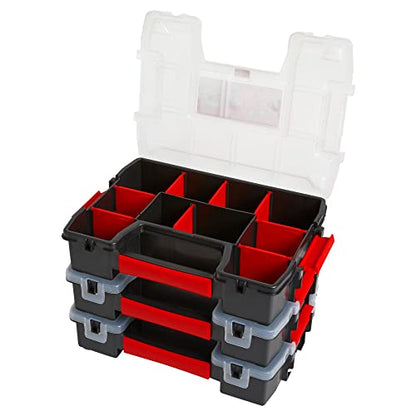 CRAFTSMAN Storage Organizer, Small Parts Organizer, 3-Packs with 10-Compartments, Lid Includes Secure Latch (CMST60964M)