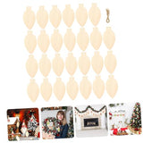 Yardenfun 1 Set Christmas Decoration Wood Christmas Light Bulb Christmas Crafts Wood Slices Wood Slice Ornaments Christmas Tree Baubles DIY Christmas Yardenfun