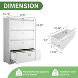 VIYET 4 Drawer Lateral File Cabinet with Lock,3 Drawer Metal Filing Cabinets, Home Office Storage Cabinet for Hanging Files Letter/Legal/F4/A4 VIYET