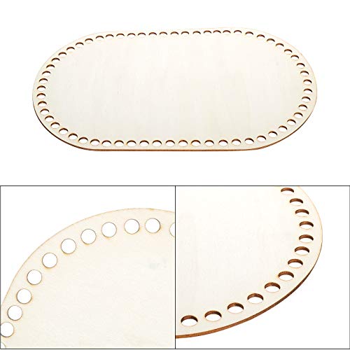PH PandaHall Wooden Basket Bottom, 11.8 x 7.6 Inch Oval Wooden Base Shaper Blank Crochet Base for Thick Yarn DIY Knitting Basket Weaving Supplies PH PandaHall