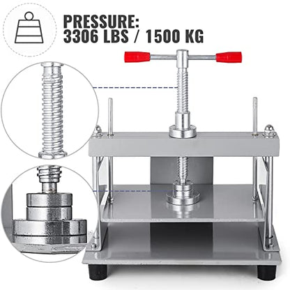 VEVOR Book Press Machine 12X8.6 inch for A4 Sized Papers, Flatting Machine 10cm Thickness Steel Frame Manual Bookbinding Press Machine Papermaking - WoodArtSupply