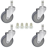 RILIDRI 3-Inch Swivel Stem Caster, 7/16-Inch Stem Diameter Rubber Wheel, Heavy Duty TPR Replacement Wheels for Rubbermaid Mop Bucket Cart Grill RILIDRI