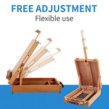Falling in Art Wooden Tabletop Easel, Solid Wood Sketchbox Desktop Easel for Painting, Portable Art Drawing Easel for Beginners and Professionals Falling in Art