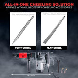 XtremepowerUS 3000BPM Demolition Chipping Jack Hammer w/Chisel Bit & Case Electric 1000W Demolition Construction Concrete Breaker Punch Drill XtremepowerUS