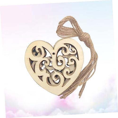 TEHAUX 10pc Unfinished Wood Shapes Heart Wood Slices Wood Heart Confetti Wood Wedding Confetti Wood Log Slices Heart Shaped Wood Unfinished Wood TEHAUX