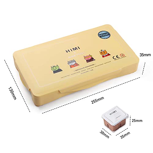 HIMI Metallic Gouache Paints Set, 18 Colors, 30g, 18 US fl oz, X ALIEN FRENS,Non Toxic Paint for Canvas and Paper, Art Supplies for Professionals, HIMI