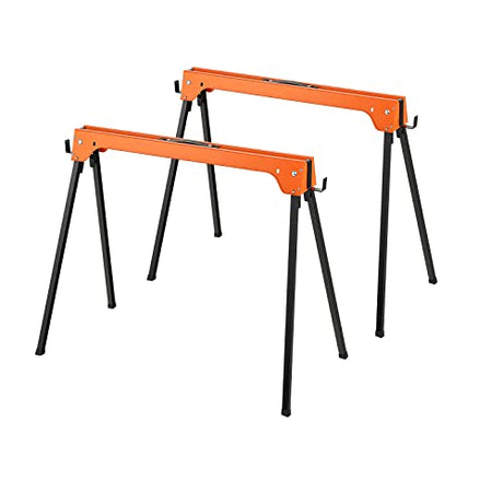 Zimbala 2-Pack Folding Saw horses, Portable Metal Speedhorse with Convenient Handle & Detachable 2 x 4 Support Arms, 1322 lbs Weight Capacity of Per Generic