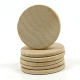 Mylittlewoodshop Pkg of 50 - Round Circle Disk - 1 inch in Diameter with Beveled Edge and 1/8 inch Thick Unfinished Wood (WW-WNC100-50) Unique Wood Shapes