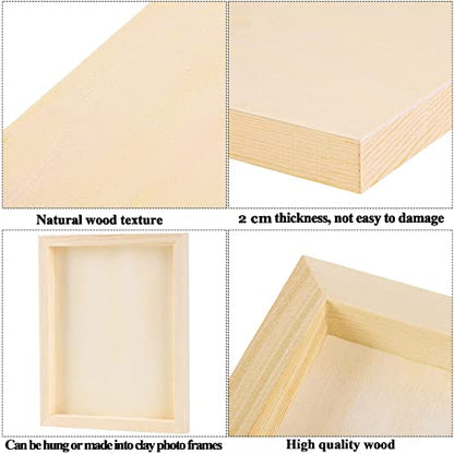 ADXCO 8 Pack Wood Panels 8 x 10 inch Wooden Canvas Board Unfinished Wooden Panel Boards for Painting, Arts, Pouring Use with Oils, Acrylics - WoodArtSupply