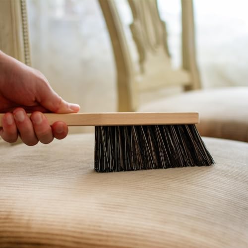 11.2" Hand Broom Soft Bristles Cleaning Brush, Dusting Brush with Wooden Handle, Handheld Car Broom, Small Counter Dust Brush, Bench Brush, Clothes Harrison Greys