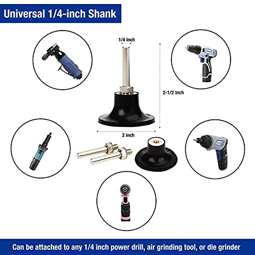 WORKPRO 101-pieces Sanding Discs Set, 2 inch Discs with 1/4 inch Holder, Surface Conditioning Disc for Die Grinder Surface Prep Strip Grind Polish - WoodArtSupply