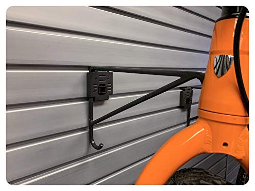HandiWall Horizontal Bike Hooks with Locking Brackets for Bike Storage on Garage Slatwall Panels HandiWall