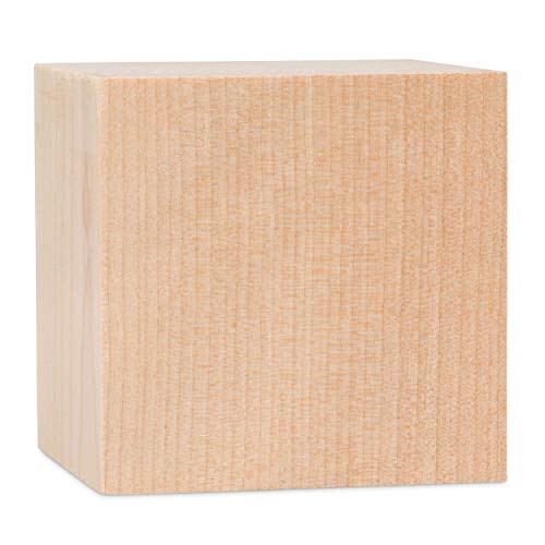 Unfinished Wood Cubes 2-1/2 inch, Pack of 4 Large Wooden Cubes for Wood Blocks Crafts and Decor, by Woodpeckers Woodpeckers