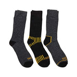 DEWALT 3 Pair Everyday Cotton Blend Work Crew Sock (Black),10-13 DEWALT