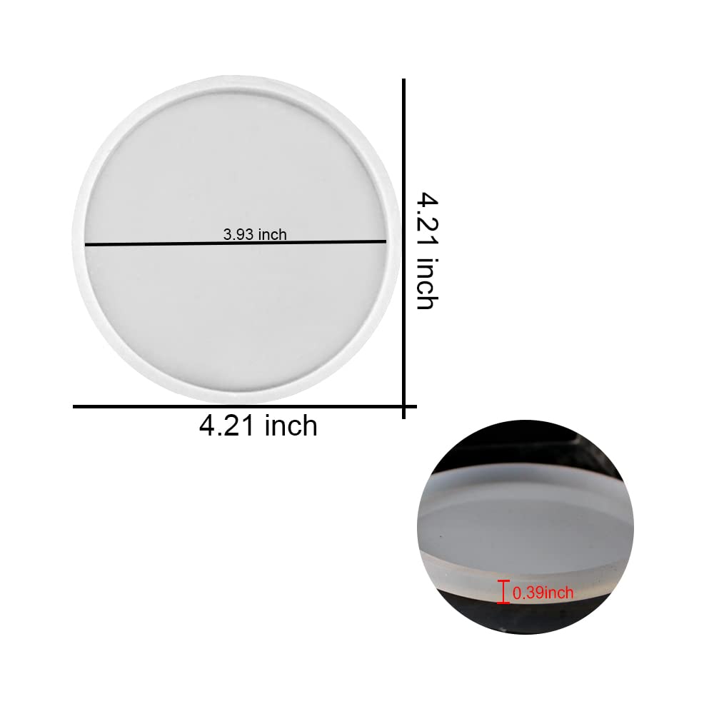 ResinWorld 4 Pack Resin Coaster Molds, Diamond Edge Crystal Coaster Molds + 4 Pack 4 inches Round Coaster Molds, Thick Coaster Silicone Molds ResinWorld