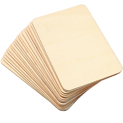 ZOENHOU 50 PCS 6 x4 Inch Unfinished Basswood Blanks, Rectangle Wood Pieces, Unfinished Wood Rectangles for Crafts Projects Painting Decoration
