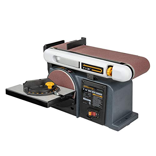 POWERTEC BD4600 Belt Disc Sander For Woodworking | 4 In. x 36 in. Belt Sander with 6 In. Sanding Disc - WoodArtSupply