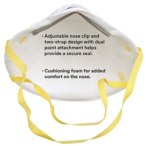 3M Particulate Respirator, 8110S, N95, Unsealed , Smaller Size, Adjustable Noseclip, Two Strap Design, Advanced Electrostatic Media, Nosefoam, 3M