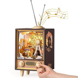 ROBOTIME Wooden Music Box 3D Puzzles for Adults DIY Model Kits to Build Book Nook Hobby Personalized Crafts Gift Home Decoration (Sunset Carnival) ROBOTIME