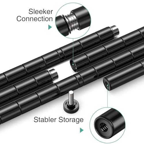 ALVOROG 5 Tier Shelves for Storage Shelving Units and Storage Heavy Duty Metal Storage Shelf Wire Rack Shelving Adjustable Kitchen Shelf Garage ALVOROG