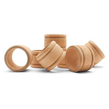 Vintage Unfinished Wood Napkin Rings Set of 12, 1-3/4 inch Unfinished Wooden Napkin Rings for Crafts & Table Decor, by Woodpeckers Woodpeckers