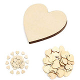 Vosarea 50pcs Wooden Hearts Slices Blank Unfinished Wooden Discs Cutout Pieces Embellishments for Scrapbooking Wedding Table Scatter DIY Arts Craft VOSAREA