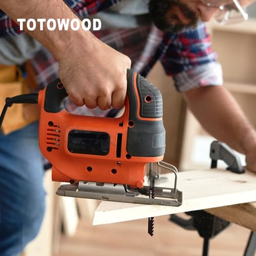TOTOWOOD 21pcs Jig Saw Blades,Multi-Purpose T-Shank Jig Saw Blades,Assorted Jig Saw Kit Value Pack for Wood, Plastic and Metal Cutting with Carry Totowood
