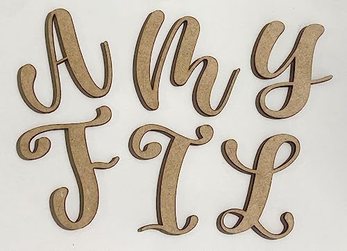 Wood Craft Letter Tall 4 Inch A Wooden Letter Unfinished Craft, Wood Alphabet for Nursery Room Decor, Casking Cream MDF Cutout NEXTCraft