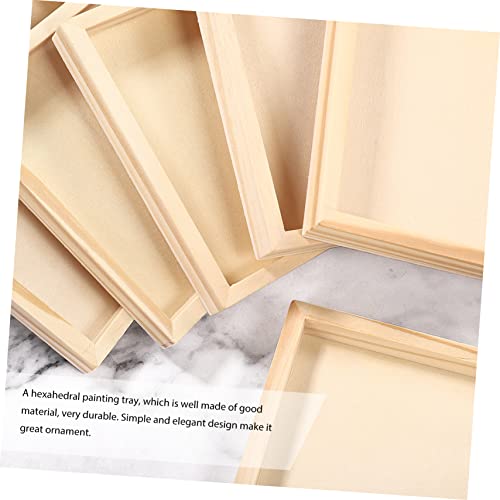 BESPORTBLE 6pcs Unfinished Wood Tray for Home Decor and Craft Projects -  Painting Tray Puzzle Blocks Tray for Kids