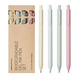 Kaco Eco Friendly Pens 4 Pieces Cute Colorful Gel Ink Pens with Black Ink Retractable Colored Pen Set Office School Supplies Statonary Kaco