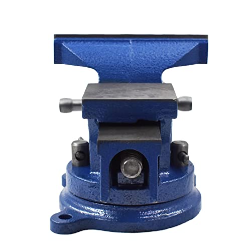 raseparter 5-Inch Bench Vises with Anvil Swivel Locking Base Table Top Clamp, Duty Bench Vise with Locking 360-Degree Swivel Anvil