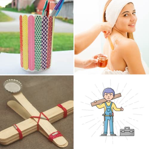 WISYOK 8'' Jumbo Craft Sticks, 60pcs Extra Large Natural Premium Wood, Ice Cream Sticks, Jumbo Sticks, Large Tongue Depressors, Plant Labels, Hair WISYOK