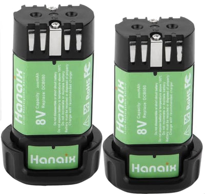 Hanaix 2Pack 2000mAh 8V MAX Replacement Battery for DEWALT DCB080 DCB095 DCF682 DW4390 DCF680N1 DCF680N2 DCF680G2 Li-ion Battery