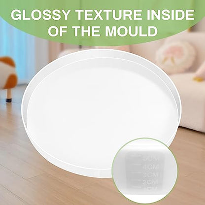 Large Epoxy Resin Molds Round, 24" Resin Molds Silicone,Tray Epoxy Mold Silicone with Wooden Frame for Charcuterie Board, River Resin Coffee Table, - WoodArtSupply