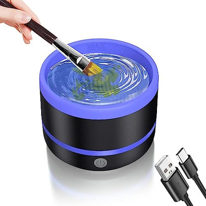 Brush Rinser Set Electric Makeup Brush Cleaner Machine Paint Brush Cleaner Brush  Rinser Running Water Circulation Paint Brush Cleaner Art Supplies for  Acrylic and Water-Based Paint Cleaning Tools