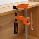 JORGENSEN 2-pack Steel Bar Clamps Set, 12-inch Medium Duty, 600 Lbs Load Limit, for Woodworking Jorgensen