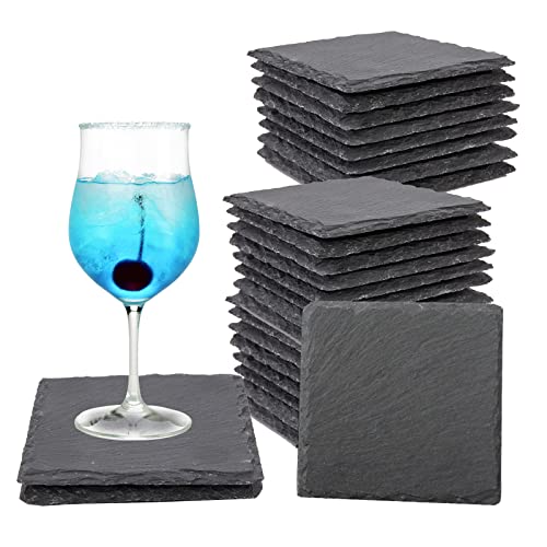 40 Slate Drink Coaster Engraving Blanks - Square Shapes for Versatile Use,Natural and Rustic Look