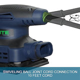 ZEITE 2.4 Amp Electric Palm Sander with 12Pcs Sandpapers, 1/4 Sheet Orbital Finishing Sander for Woodworking, 10 Ft Cord Hand Sander for Polishing Zeite