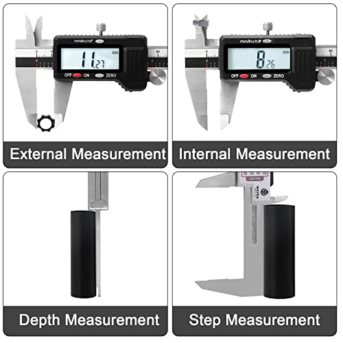 werka Digital Caliper, 0-6” Calipers Measuring Tool, Micrometer Caliper with 0.001”High-Accuracy,Inch/Fraction/Millimeter Conversions Button,4 werka