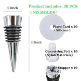 JOFAVIU 10 Pcs Resin Wine Bottle Stoppers Molds Set Accessories, Wine Stopper for Silicone Molds Epoxy Resin, Stopper Epoxy Resin Silicone Molds Set Jiofaviu